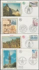 FRANCE 1975 SILK FDC’s (x7) DR SCHWEITZER, ROUEN, MICHELET ETC (ID:349/D55817)
