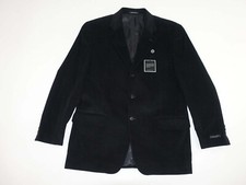 Alfani Mens Corduroy Sport Coat Size 42 Regular NWT Black 3 Button Blazer Jacket