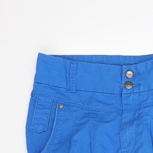 Pantalones azules de diseño único para mujer talla M L32 con cremallera - Imagen 6 de 12