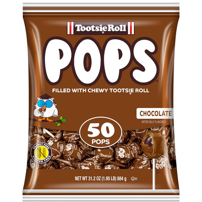 Tootsie Pops Chocolate Flavored Lollipops with Chocolatey Center 50 Count