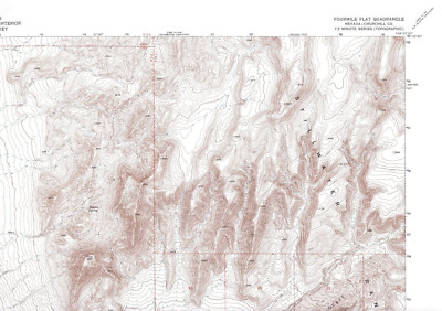 Fourmile Flat, Nevada 1972 Vintage USGS Topo Map 7.5 Quadrangle Topographic