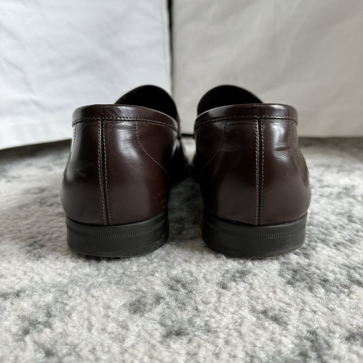 Salvatore Ferragamo Brown Patent Leather Black Gancini Bit Slip On Loafer 9 Shoe Ferragamo - Black Leather Gancini-Bit Mocassin Loafer main image 3