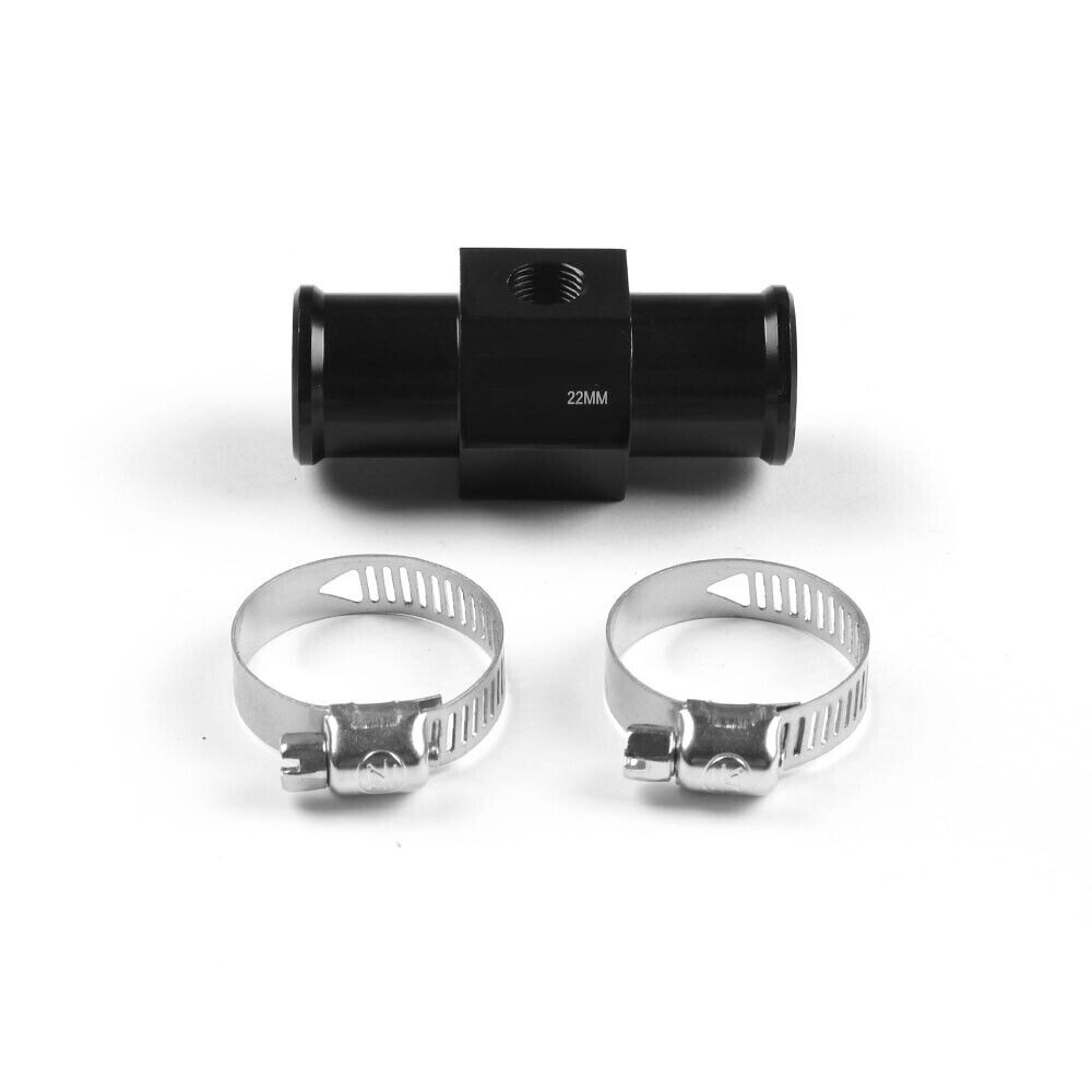 22mm Water Temp Temperature Joint Pipe Sensor Gauge Radiator Hose Adapter Black