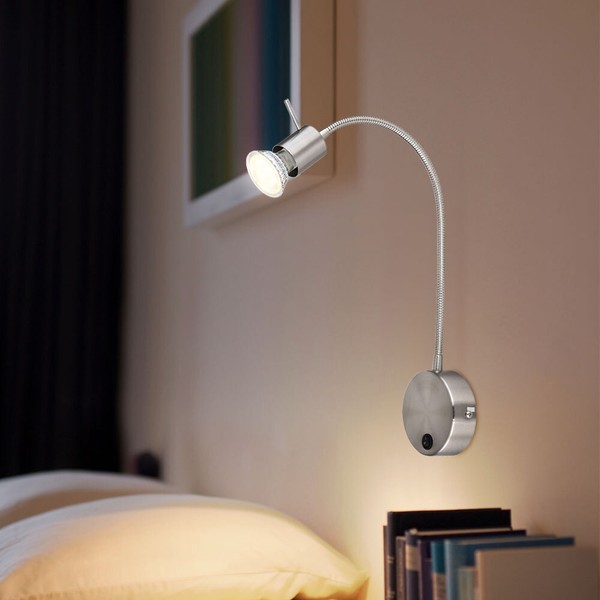Wandlampe Wandstrahler Spotleuchte Flurlampe Flexo Leselampe Beweglich H 53 Cm-image