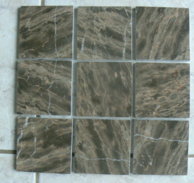 Emperador Cafe 4''x4'' Tiles Polished Marble,Brown,Box of 9 Premium Natural Stones