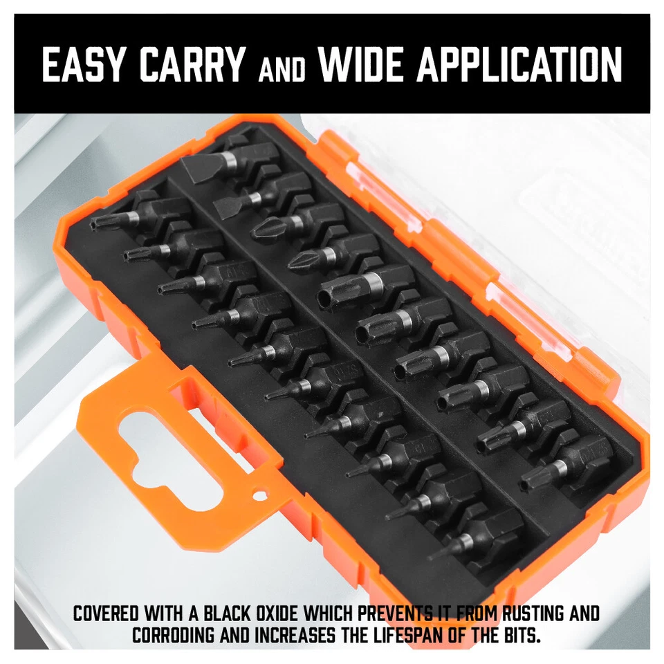 20pc Tamper Resistant Star Bit Set Impact Grade Security Torx Screwdriver Bit - Image 3 of 4