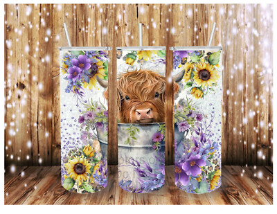 Highland Cow 20 oz tumbler, CHOICE, Custom, stainless steel, nature, farm, gift