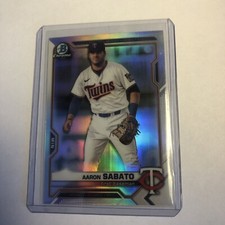 2021 Bowman Draft Chrome Base Refractor #BDC-163 Aaron Sabato - Minnesota Twins