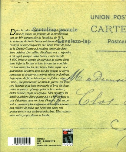 Livre paroles de Poilus lettres de la grande Guerre Tallandier Historia 1998 - Picture 2 of 2