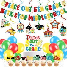 5TH Grade Graduation Decorations 2024 with Peace Out 5TH Grade Next Stop Midd...