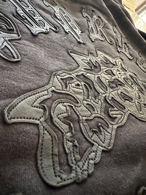 【最安値※M】Leather Appliqué Zip Up Hooded Leather Applique Zip Up Hooded Sweatshirt 