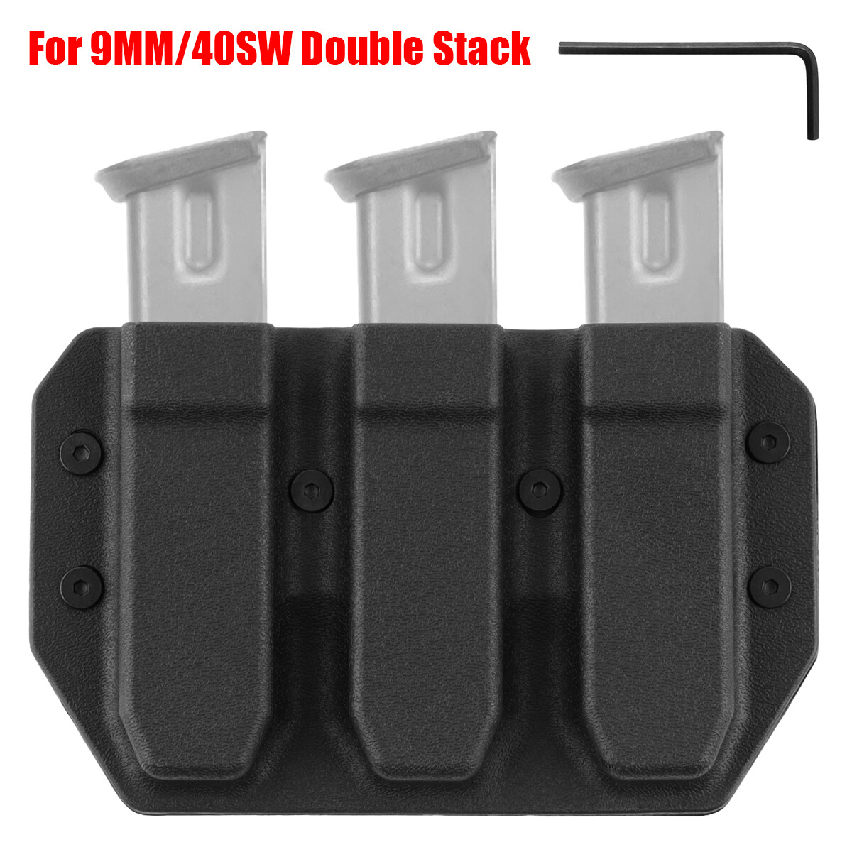 Universal Triple Stack Magazine Belt Holster For 9mm 40 Cal Pistol Mag Holder US-image