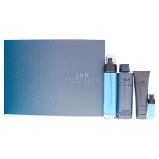 Perry Ellis 360 for Men-4 Pc Set 3.4oz EDT Spray, 6.8oz Deodorizing Spray & More