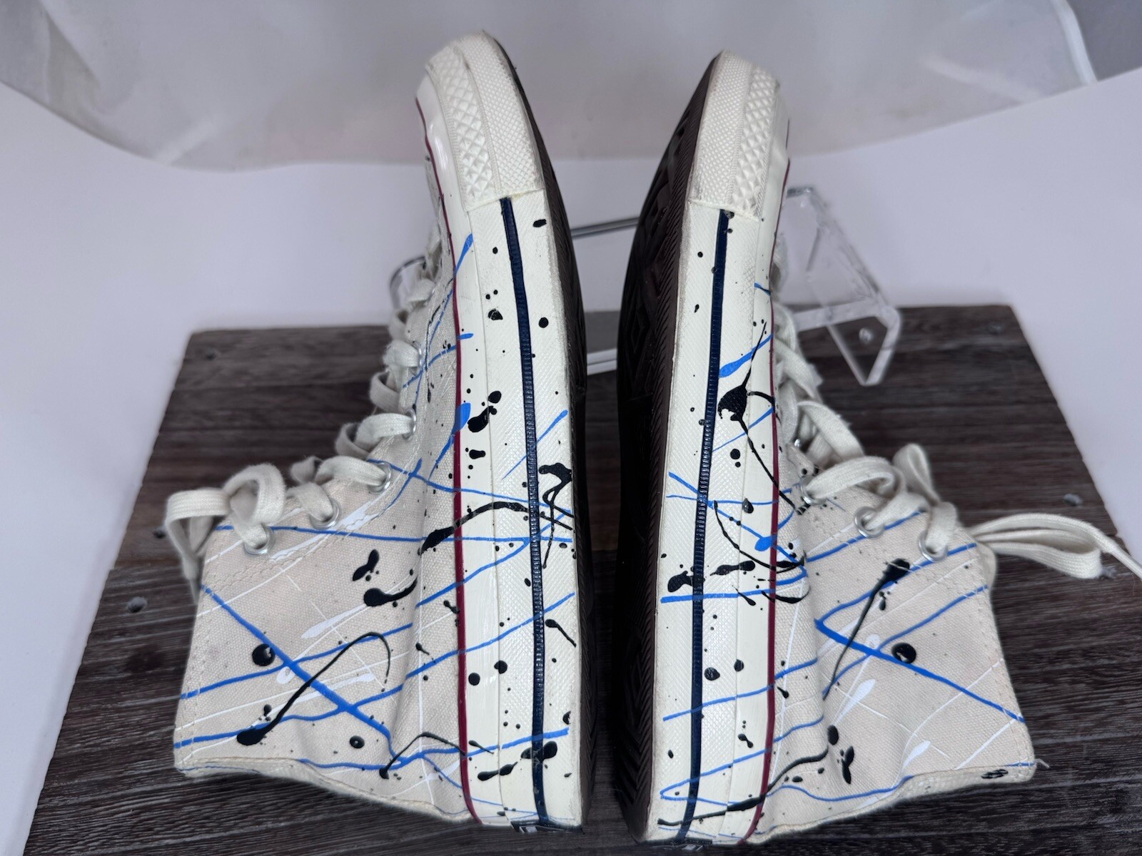 Converse Chuck 70 Hi Paint Splatter Shoes Egret-Digital Blue 170802C M5.5 W7.5 thumbnail 11