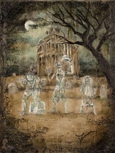 Haunted Disney Fine Art Trevor Mezak Signed Lt Ed 95 Traveling By Moonlight