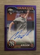 2024 Topps Chrome Purple Refractor 107/250 Matt Krook #RA-MK Rookie Auto RC