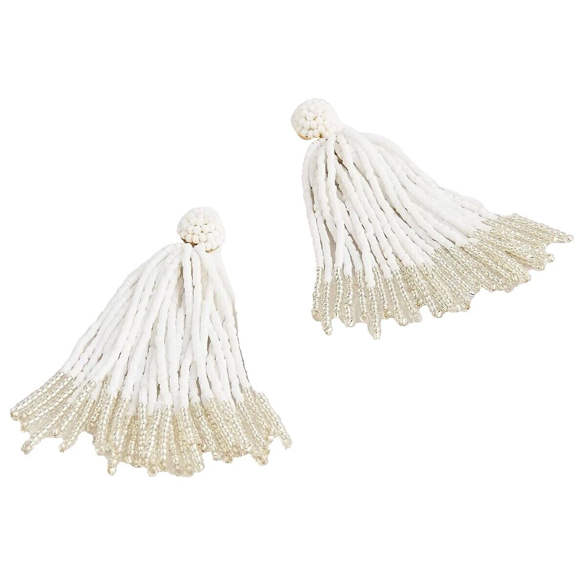 Glass Hoop White Fashion Earrings