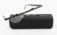 THEO Belgium Buffalohorn Vintage Glasses Frame ETA 7 Braun Gold c1990 + TAG