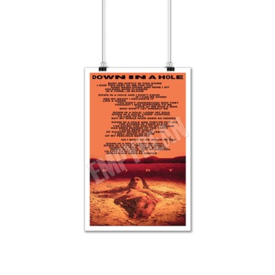 Alice In Chains Dirt Down In A Hole Song Lyrics Poster Wall Art Print