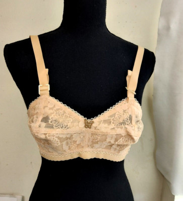 LADY CAMEO Womens Size 32DD Beige LACE SOFT CUP BRA STYLE 708 NWOT New Vtg USA