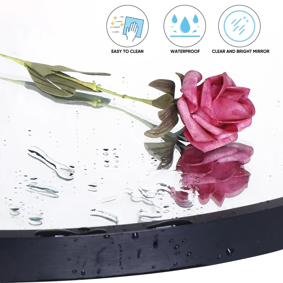 Espejo redondo negro 36" espejo de pared circular grande con marco de metal para sala de estar Foto 3 de 4