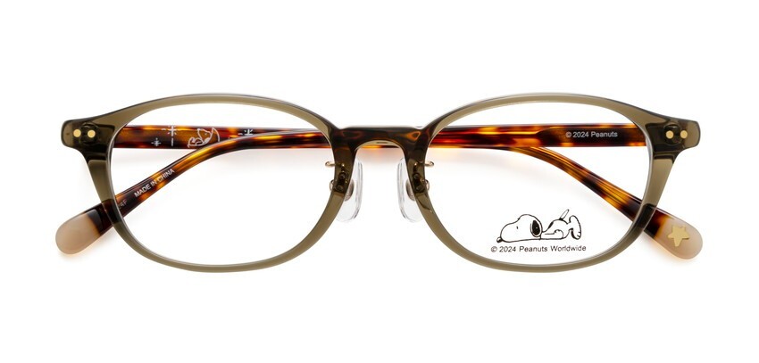 PEANUTS Snoopy 7th SNP-31 Khaki Glasses Frame Eyeglasses