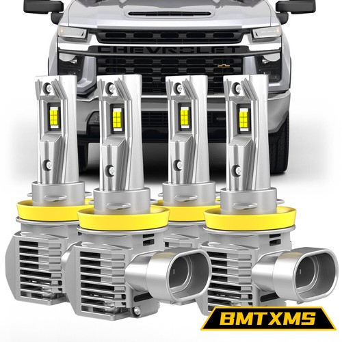 4x H9 H11 LED Headlight Bulb High Low Beam For Chevy Silverado 2500HD