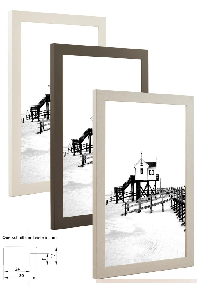 LC-AMBIENTE Bilderrahmen Alin MDF Holz Foto Poster Rahmen DIN A1 A0 83 Größen bis 90x120 cm