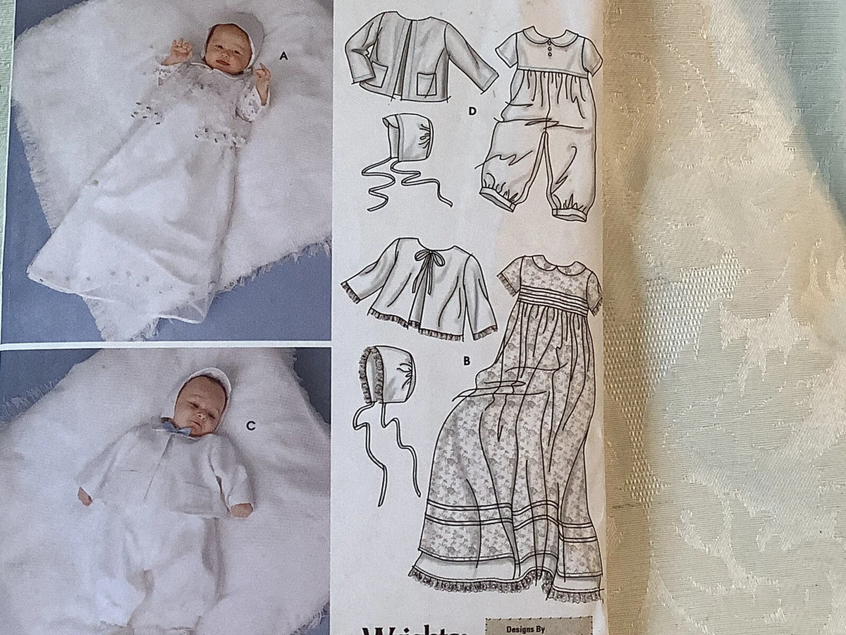 Simplicity+7488+Babies+Christening+Gown+Coat+Bonnet+Baby+Sewing+Pattern+A68  for sale online | eBay