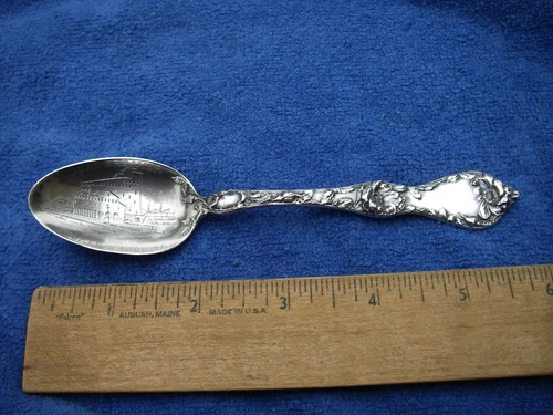 Fine WILKES-BARRE PENNSYLVANIA Sterling SOUVENIR SPOON-COAL BREAKER EngravedBowl