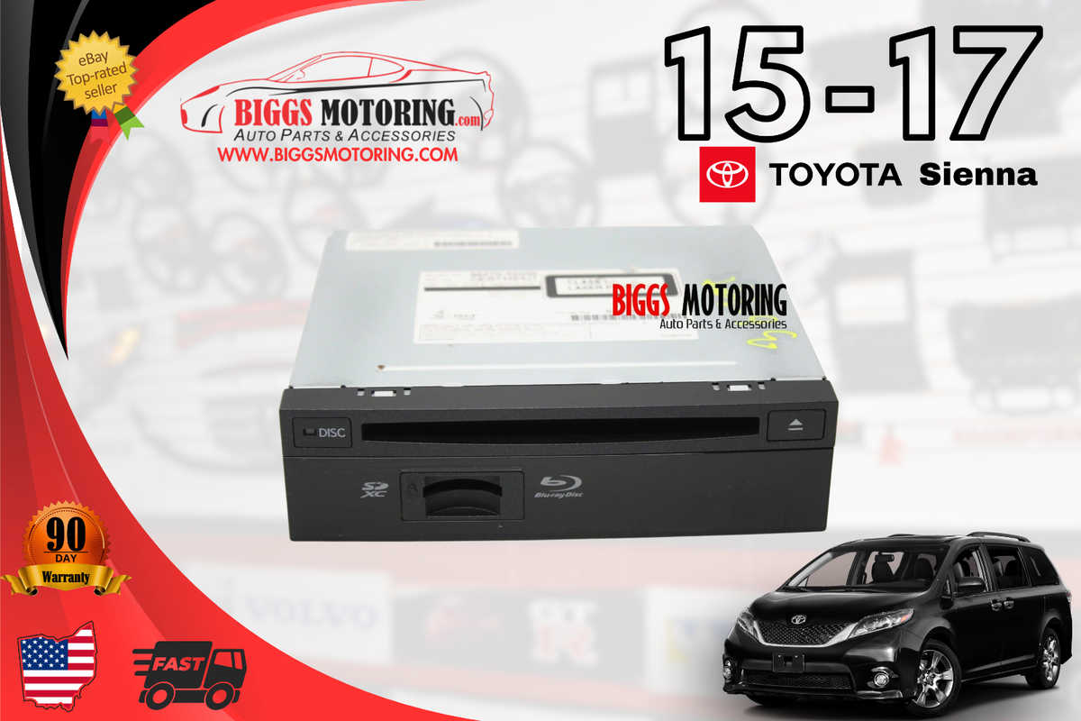 2015-2017 Toyota Sienna Blu Ray Entertainment DVD Player 86270