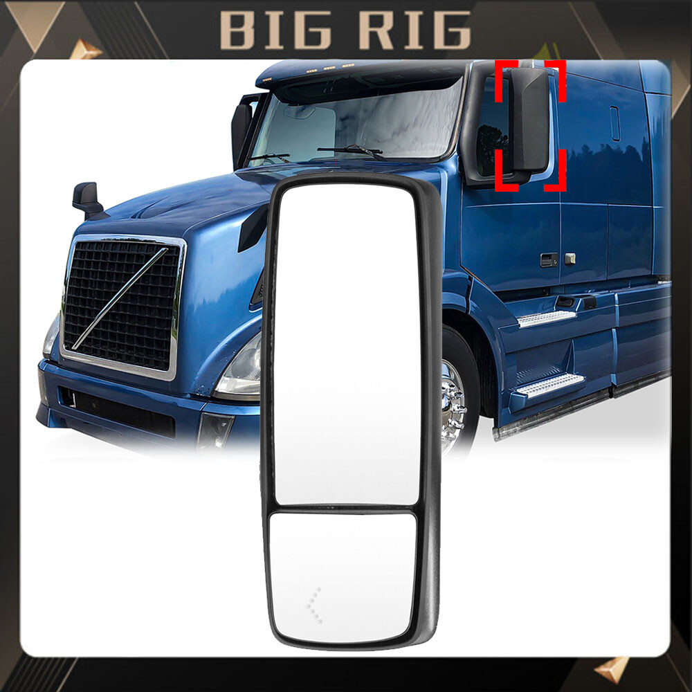 Fits Volvo VNL 670 780 630 730 860 Door Mirror Power&Heated Driver Side LH Black