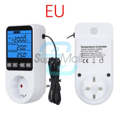 Digital Thermostat Outlet Plug Temperatures Controller Socket Timing Backlight