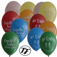 Religious Balloons Jesus Smile Themed Unique Imprint Latex Double Sided Cross