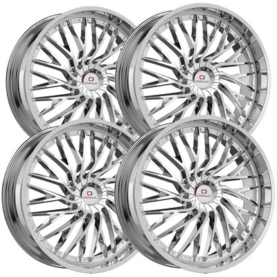 (Set of 4) Cavallo CLV-43 18x8 5x4.5''/5x120 +35mm Nano Chrome Wheels Rims