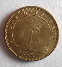 1937 LIBERIA 1/2 CENT - Great Coin - FREE SHIP - Bin #178