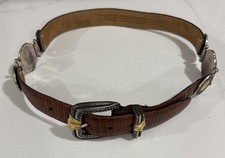 BRIGHTON Museum Collection 1995 Roman Accent Brown Leather Belt Sz M 37907