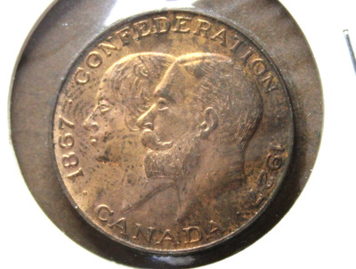 * NICE BRONZE CONFEDERATION TOKEN CANADA TOKEN 1867-1927  #YAD01