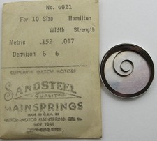 Hamilton 10s watch T end Mainspring x 1 piece brown alloy / Sandsteel 6021