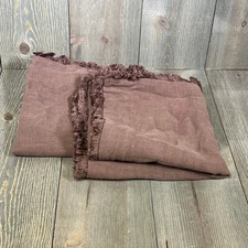 MIULEE Decorative Throw Pillow Covers Linen Fringe Dark Coffee 18x18 Inch