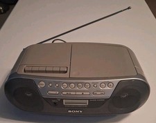 Sony CFD-S05 Boombox AM/FM Radio, CD Cassette Player Tested Works w/Cord