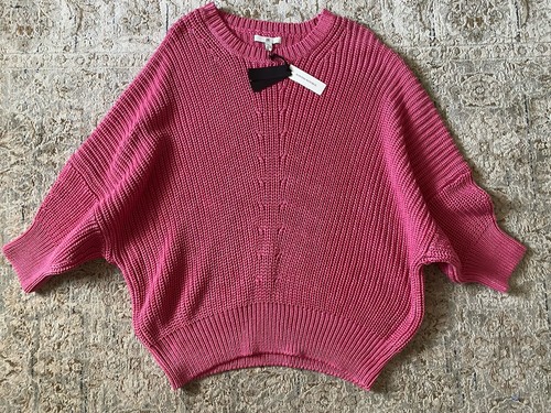 Banana Republic Baumwolle Cropped Dolman Pullover Neu mit Etikett - Größe XL Rose Rosa - Bild 1 von 7