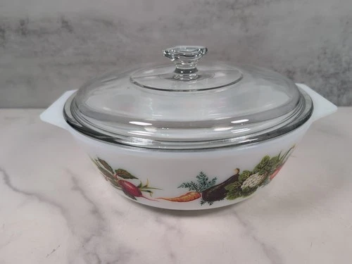 Vintage JAJ Pyrex England Casserole Dish & Lid 513 Tuscany Market Garden