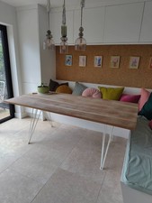 Dining Table Barker & Stonehouse,  Wood Top Metal Legs