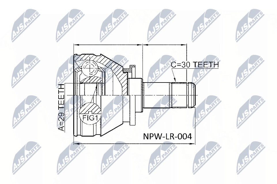 Driveshaft CV joint transmission sided NPW-LR-004 NTY for LAND ROVER - Image 5
