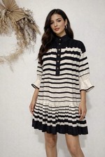 Zimmermann Mini Dress Nautical Print  Event Party Linen Gold Button  Size 0