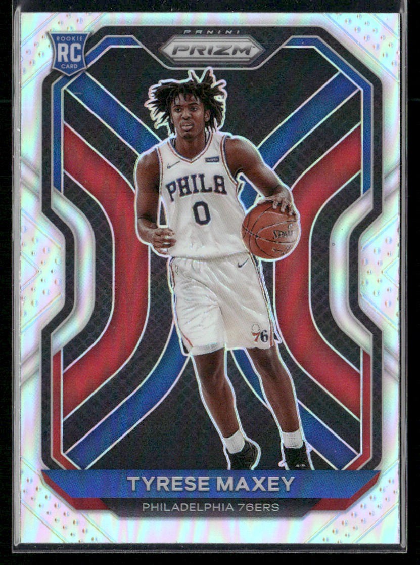 2020-21 Panini Prizm #256 Tyrese Maxey Silver Prizm Philadelphia 76ers Rookie