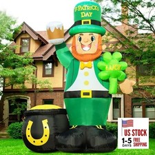 St. Patricks Day Inflatable Decorations 8ft Large 8FT Standing Leprechaun