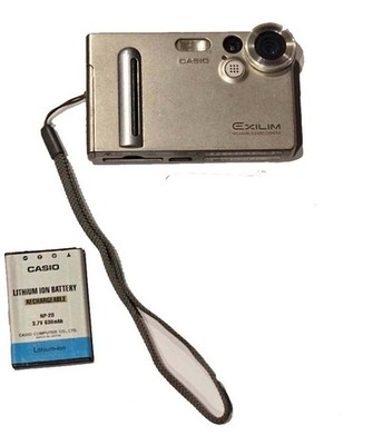 Casio EXILIM EX-S2 Compact Camera Silver, Re-Chargeable Battery & User Manual