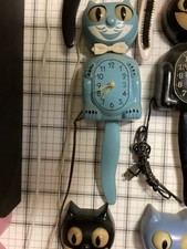 Blue Kit Cat Klock Clock D8 Moving Eyes Tail Vintage